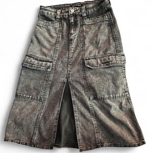 Sincerely Jules black washed denim Midi Skirt